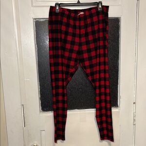Celebrate Together Women’s Red and Black Plaid Lounge Pants Size XL